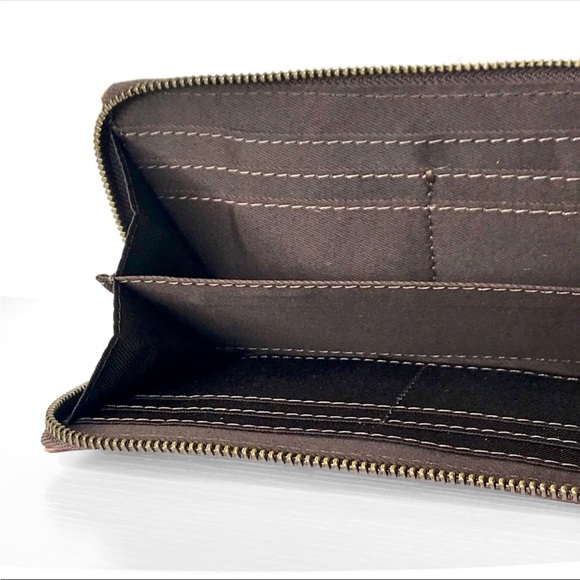 Brown Leather Embossed Wallet Western Style - Picture 2 of 4